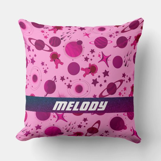 カラフル宇宙惑星銀河系星模様 クッション (正面)