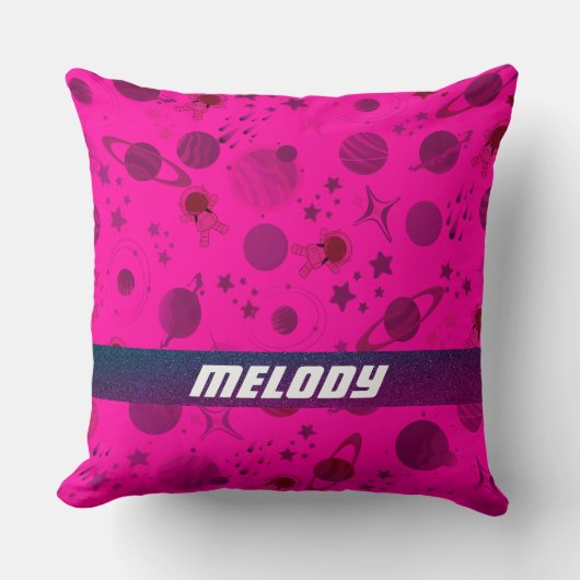 カラフル宇宙惑星銀河系星模様 クッション (正面)