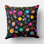 カラフル宇宙惑星銀河系星模様 クッション (裏面)