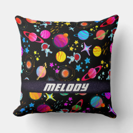 カラフル宇宙惑星銀河系星模様 クッション