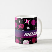 カラフル宇宙惑星銀河系星模様 コーヒーマグカップ (正面右)