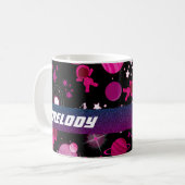 カラフル宇宙惑星銀河系星模様 コーヒーマグカップ (正面左)