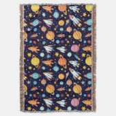 カラフル宇宙探索パターン スローブランケット (正面縦)