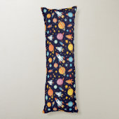 カラフル宇宙探索パターン ボディピロー (裏面 (縦))