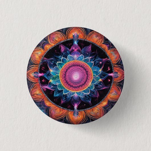 カラフル宇宙曼荼羅 缶バッジ (正面)
