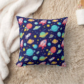 カラフル宇宙漫画パターン クッション (ブランケット)