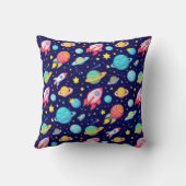 カラフル宇宙漫画パターン クッション (裏面)