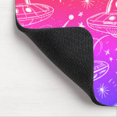 カラフル宇宙船パターン マウスパッド (コーナー)