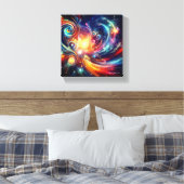 「カラフル宇宙」 キャンバスプリント (インサイチュ (寝室))
