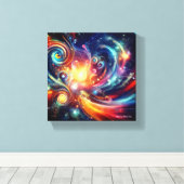 「カラフル宇宙」 キャンバスプリント (インサイチュ (ウッドフロア))
