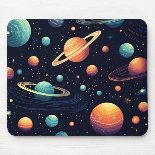 カラフル宇宙 マウスパッド (正面)