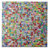 カラフル宝石結晶群 タイル (正面)