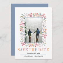 カラフル実と葉の縁ど冬の結婚式