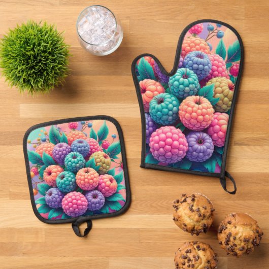 カラフル実 鍋つかみ&鍋敷きセット (トップダウン)