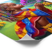 カラフル小さな女の子壁ポスター ポスター (角)