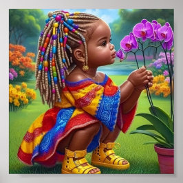 カラフル小さな女の子壁ポスター ポスター