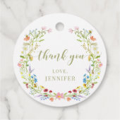 カラフル小さな野花の赤ちゃんシャワー感謝していユー フェイバータグ (裏面)