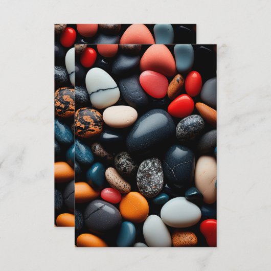 カラフル小石 招待状 (正面/裏面)