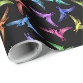 カラフル少し飛んでいるなPterodactylsの包装紙 ラッピングペーパー (ロールコーナー)