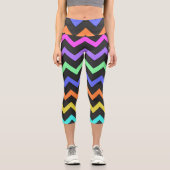 カラフル山鮮やかカッコいいおもしろい模様 カプリレギンス (正面)