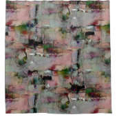 カラフル岩の先駆的なサーモン シャワーカーテン (正面)