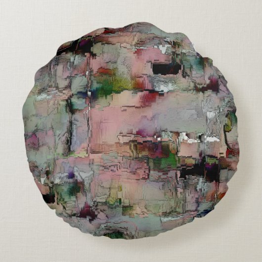 カラフル岩の先駆的なサーモン ラウンドクッション (裏面)