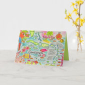 カラフル島カリブの誕生日カード カード (黄色い花)