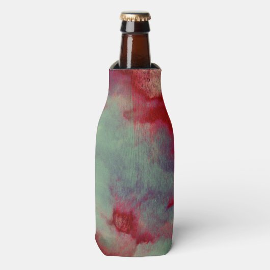 カラフル嵐の雲抽象芸術ブラシのストロークアート ボトルクーラー (ボトル正面)