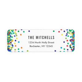 カラフル差出人住所ラベル |誕生日パーティー ラベル