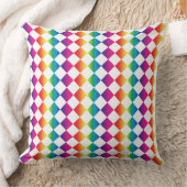 カラフル市松模様にダイヤ クッション (ブランケット)