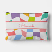 カラフル市松模様にモダン型 アクセサリーポーチ (正面)