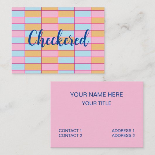 カラフル市松模様に型 名刺 (正面/裏面)