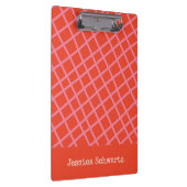 カラフル市松模様に抽象芸術赤網カスタム線 クリップボード (右)