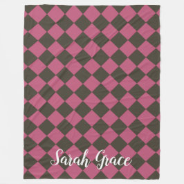 カラフル市松模様に – チョコさくらんぼ フリースブランケット