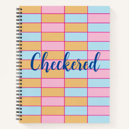 カラフル市松模様に ノートブック
