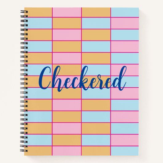 カラフル市松模様に ノートブック (正面)