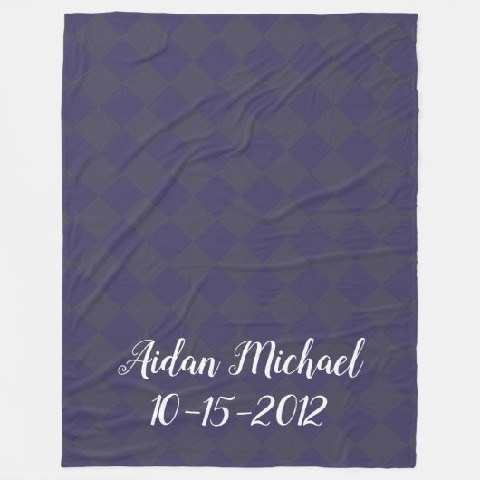 カラフル市松模様に – ブルースのヒューズ フリースブランケット (正面)