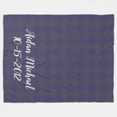 カラフル市松模様に – ブルースのヒューズ フリースブランケット (正面(横))