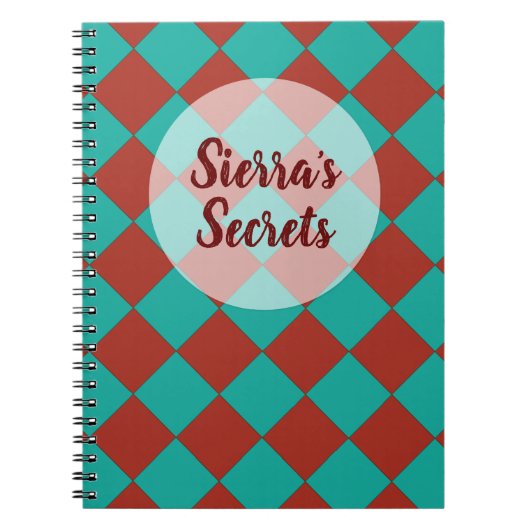 カラフル市松模様に – 南西スタイル ノートブック (正面)