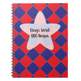 カラフル市松模様に – 赤、白、青 ノートブック