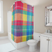 カラフル布格子のテクスチャ。布の背景 シャワーカーテン (インサイチュ)