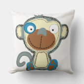 カラフル布製の子供へサル クッション (正面)