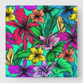 カラフル帯 スクエア壁時計 (正面)