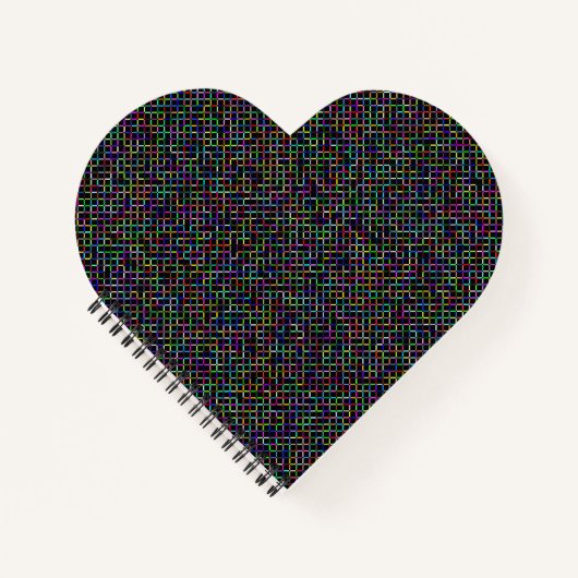 カラフル平方幾何ユニーク鮮やか模様 ノートブック (正面)