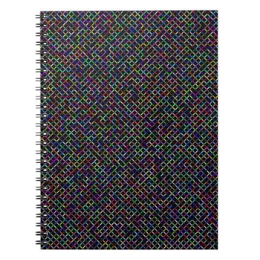 カラフル平方幾何ユニーク鮮やか模様 ノートブック (正面)