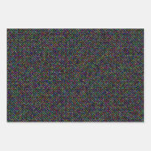 カラフル平方幾何ユニーク鮮やか模様 ラッピングペーパーシート (正面3)