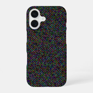 カラフル平方幾何ユニーク鮮やか模様 iPhone 16ケース