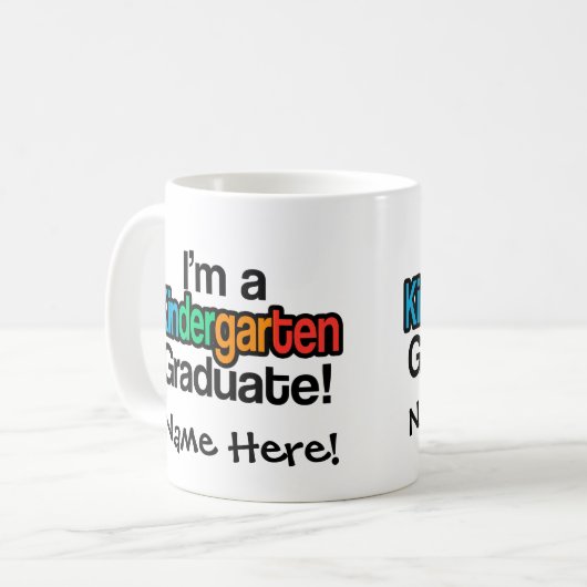 カラフル幼稚園卒園 コーヒーマグカップ (正面左)