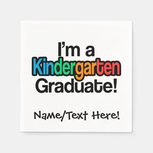 カラフル幼稚園卒園 スタンダードカクテルナプキン (正面)