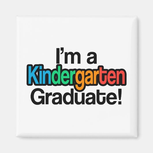 カラフル幼稚園卒園 マグネット (正面)